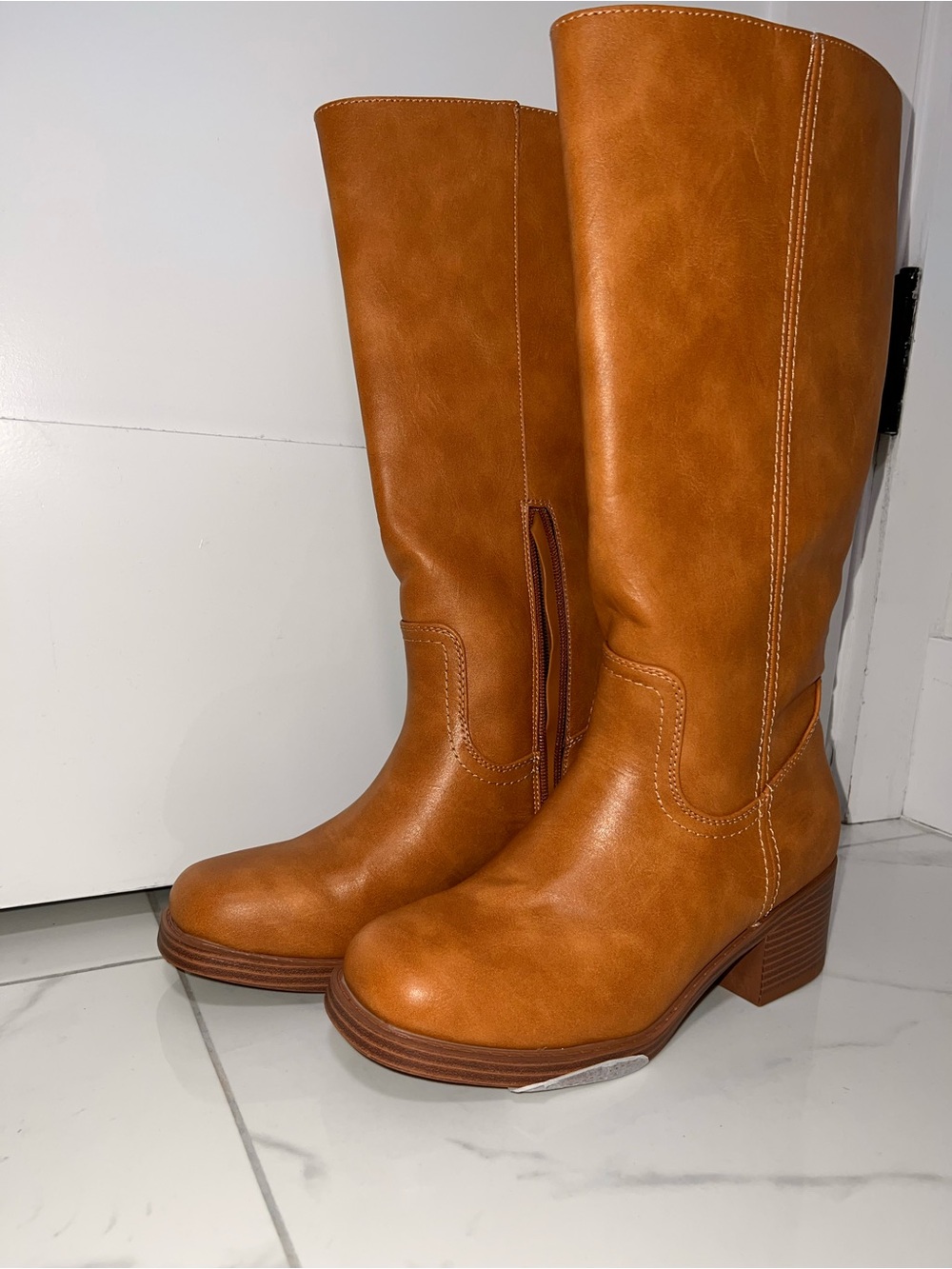 Tan Women's Knee-High Leather Boots